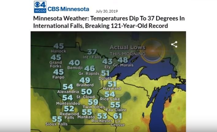Minnesota record cold
