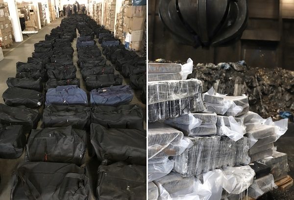 Click to enlarge Duffel bags of drugs