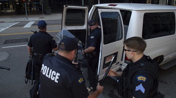 Click to enlarge Police officers in Dayton, Ohio