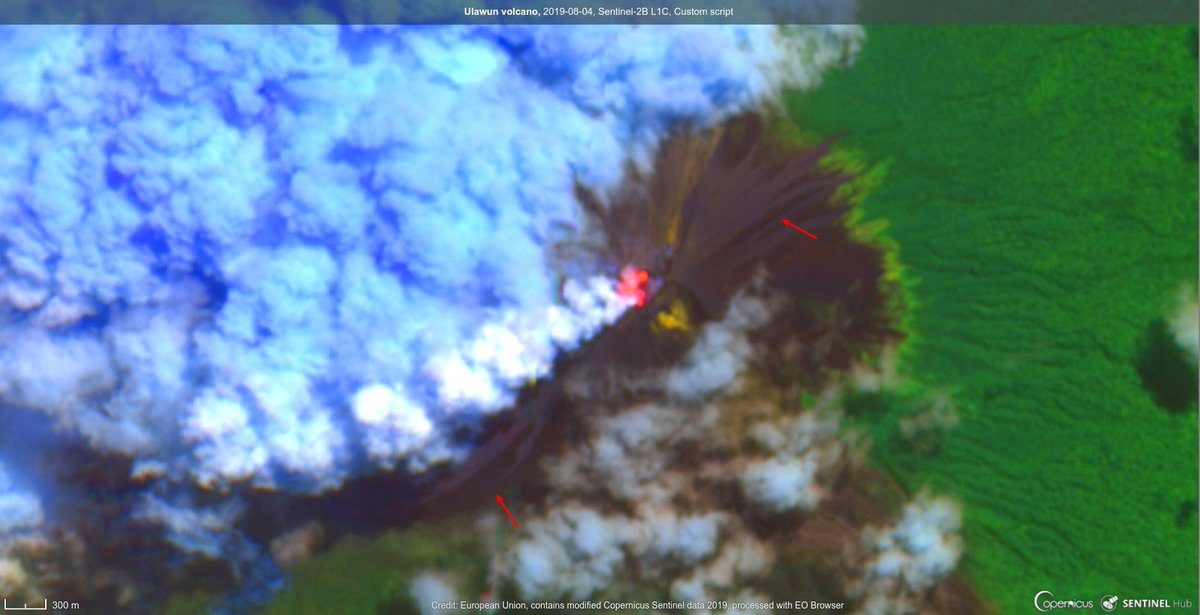 Satellite image of Ulawun volcano