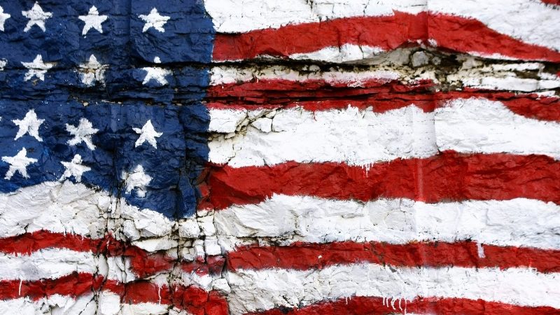ragged US flag