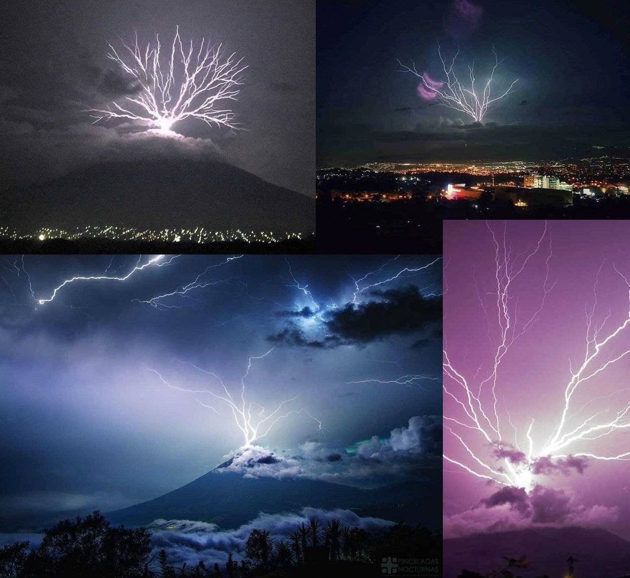 Click to enlarge agua volcano guatemala lightning
