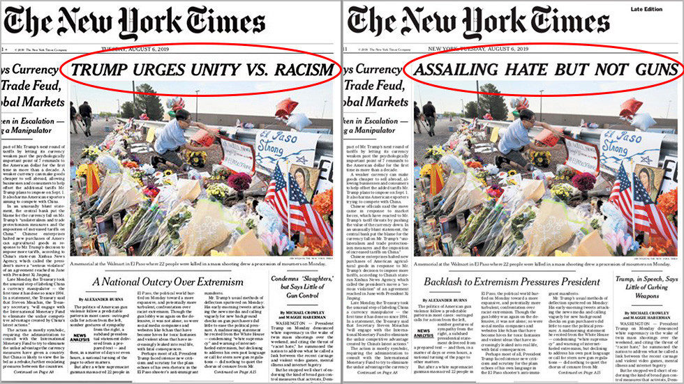Click to enlarge new york times headline mass shootings NYT change