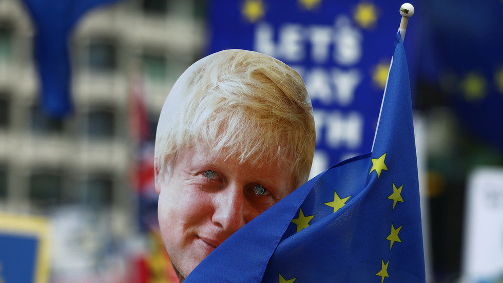 Click to enlarge boris johnson eu flag brexit