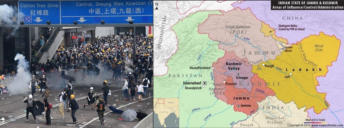 hong kong riots kashmir india