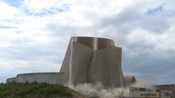 controlled collapse of nuclear power plant