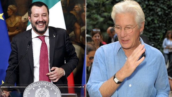 Matteo Salvini (left), Richard Gere (right)