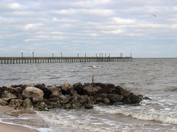 Sylvan Beach Fishing Pier in La Porte, Texas.