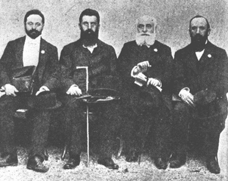 Max Bodenheimer, Theodor Herzl, Max Nordau and David Wolffsohn zionists