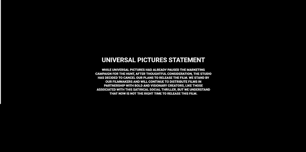 Click to enlarge A screenshot from the movie's website announcing the cancelation