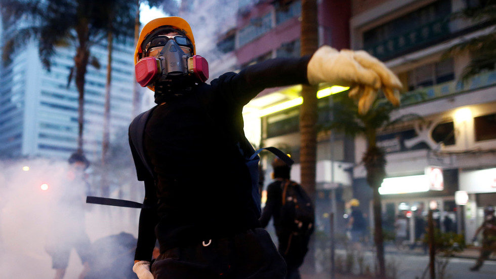 protester in Hong Kong, China. August  2019