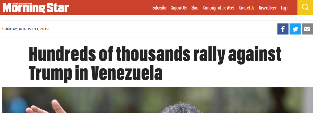 Click to enlarge Morning Star Trump protests Venezuela