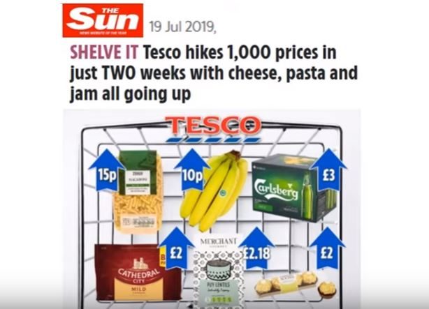 Tesco food price hikes