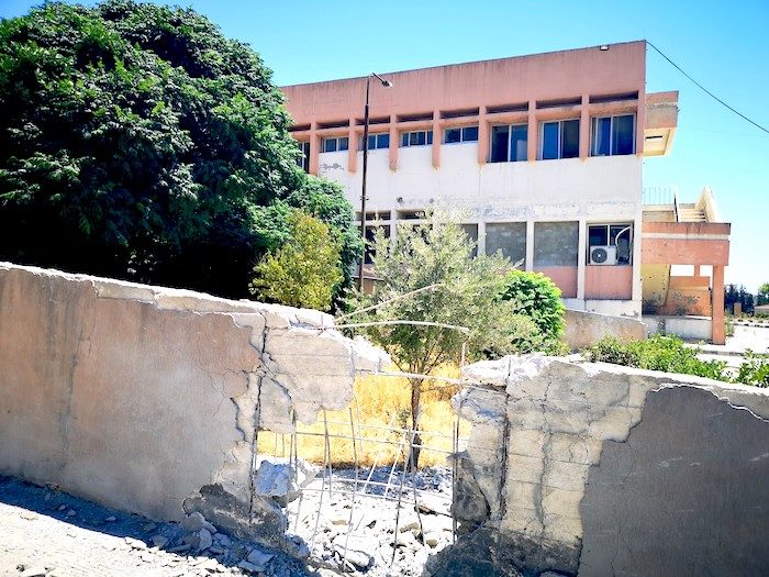 Click to enlarge Damaged hospital