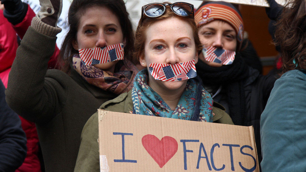 Click to enlarge i love facts protest sign
