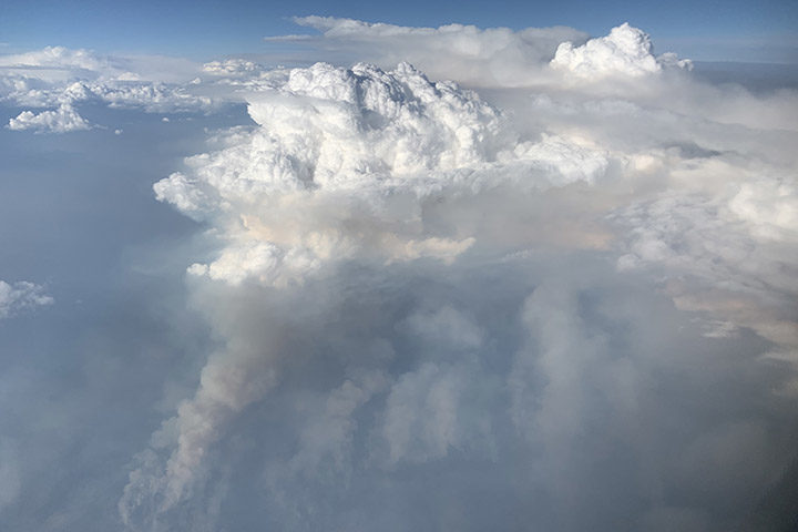 Click to enlarge pyrocumulonimbus wildfire weather clouds