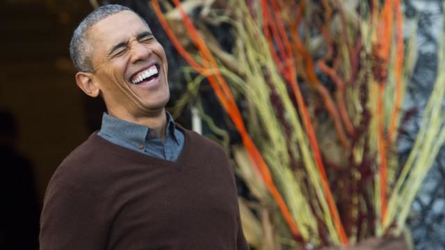 obama laughing
