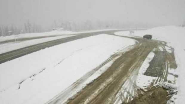 Click to enlarge A traffic camera photo from 9 a.m. Monday, Aug. 19 shows Steamboat Hill on Highway 97, about 80 kilometres northwest of Fort Nelson.