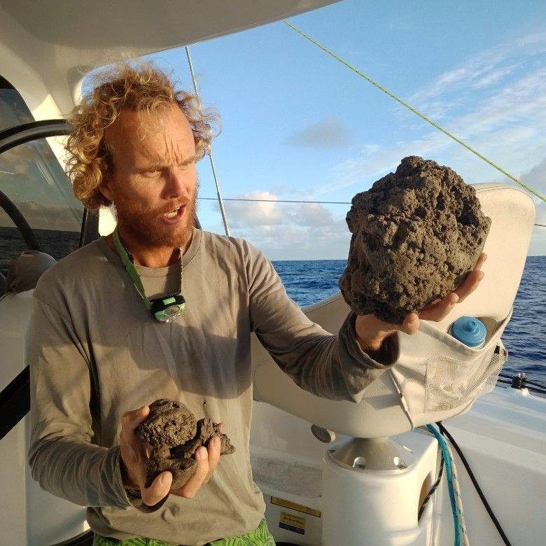 Click to enlarge Sample of pumice encountered while sailing near Vava'u island in Tonga