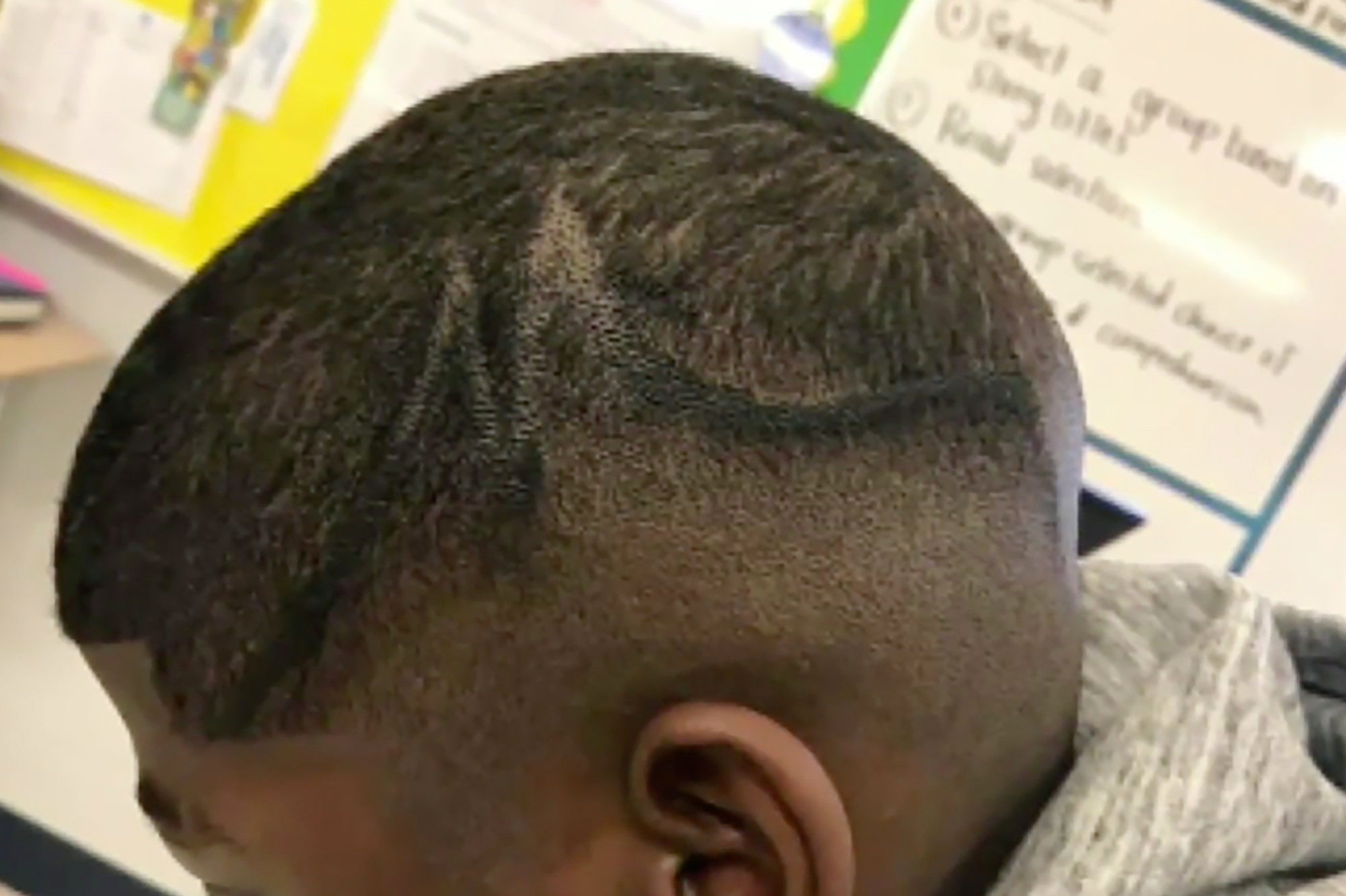 black student sharpie haircut