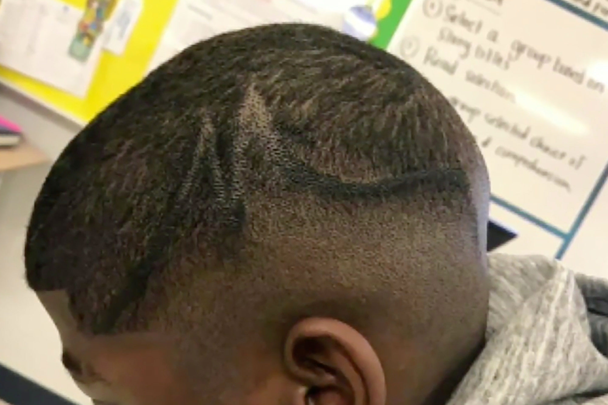 Click to enlarge black student sharpie haircut
