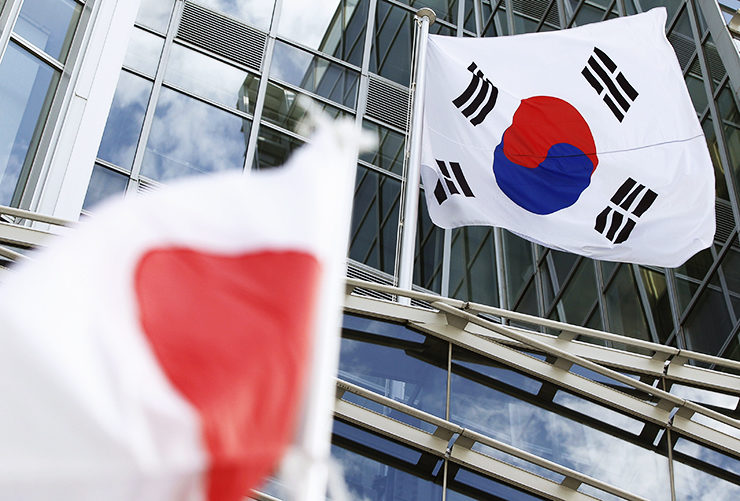 Click to enlarge japan south korea flags