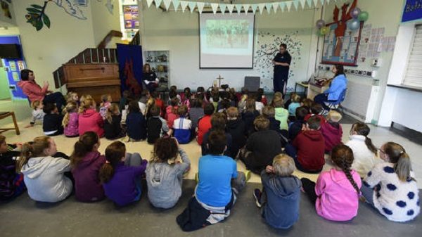 Children at school in Wales, UK