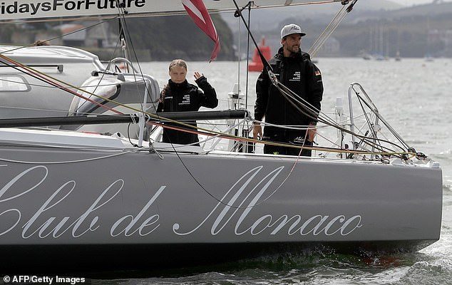 Greta Thunberg on yacht