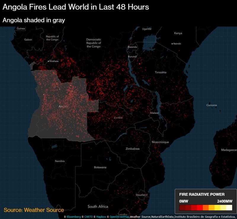fires burning africa