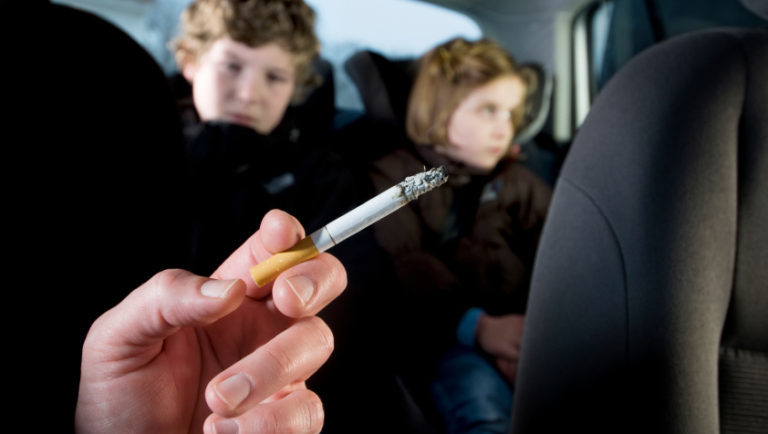 Smoking in car with minors