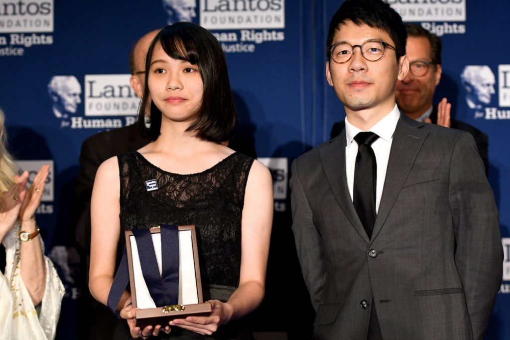 Click to enlarge Agnes Chow and Nathan Law