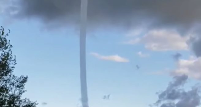 Waterspout over Lake Huron