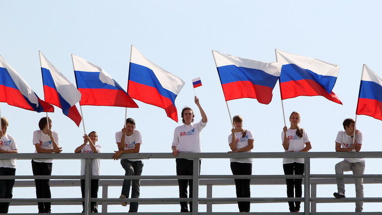 russian flags