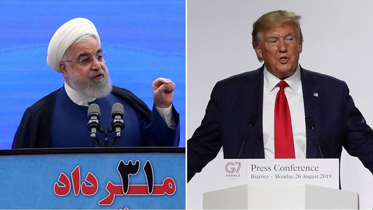 Hassan Rouhani and Donald Trump