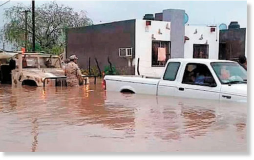 Flooding in Comondú, Baja California Sur.