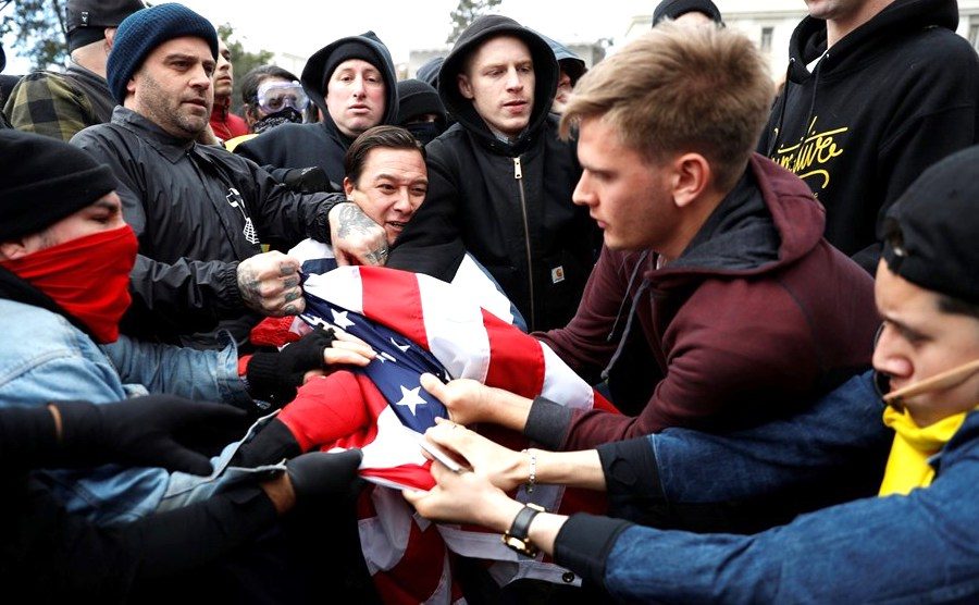 rally and flag