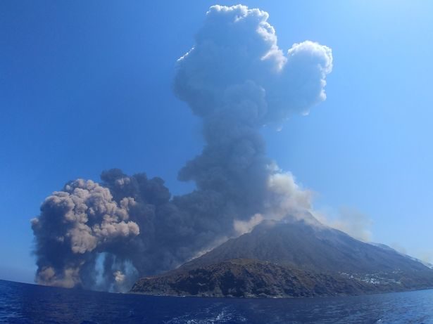 The Stromboli volcano sent a river of lava into the sea