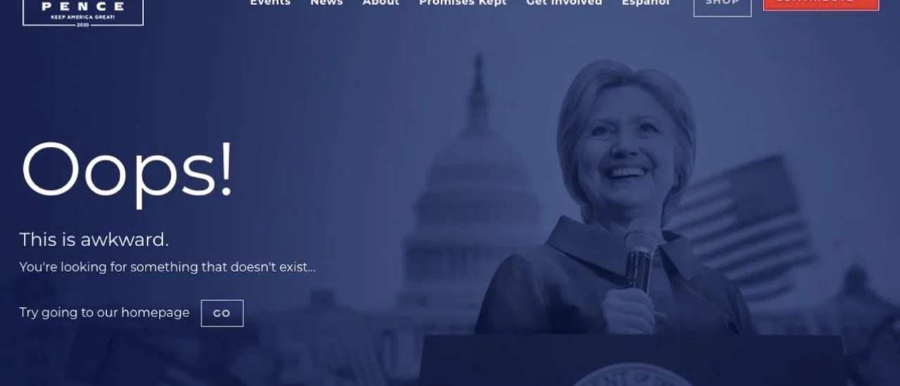 screen shot trump website