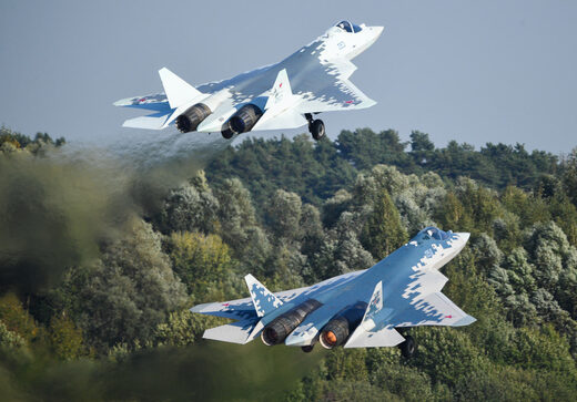 Su-57s  MAKS-2019 Russian jet