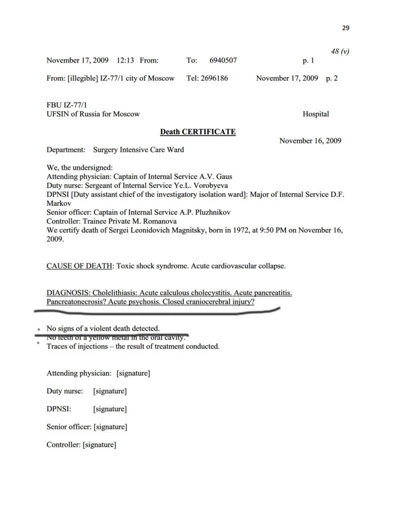 Click to enlarge Death certificate