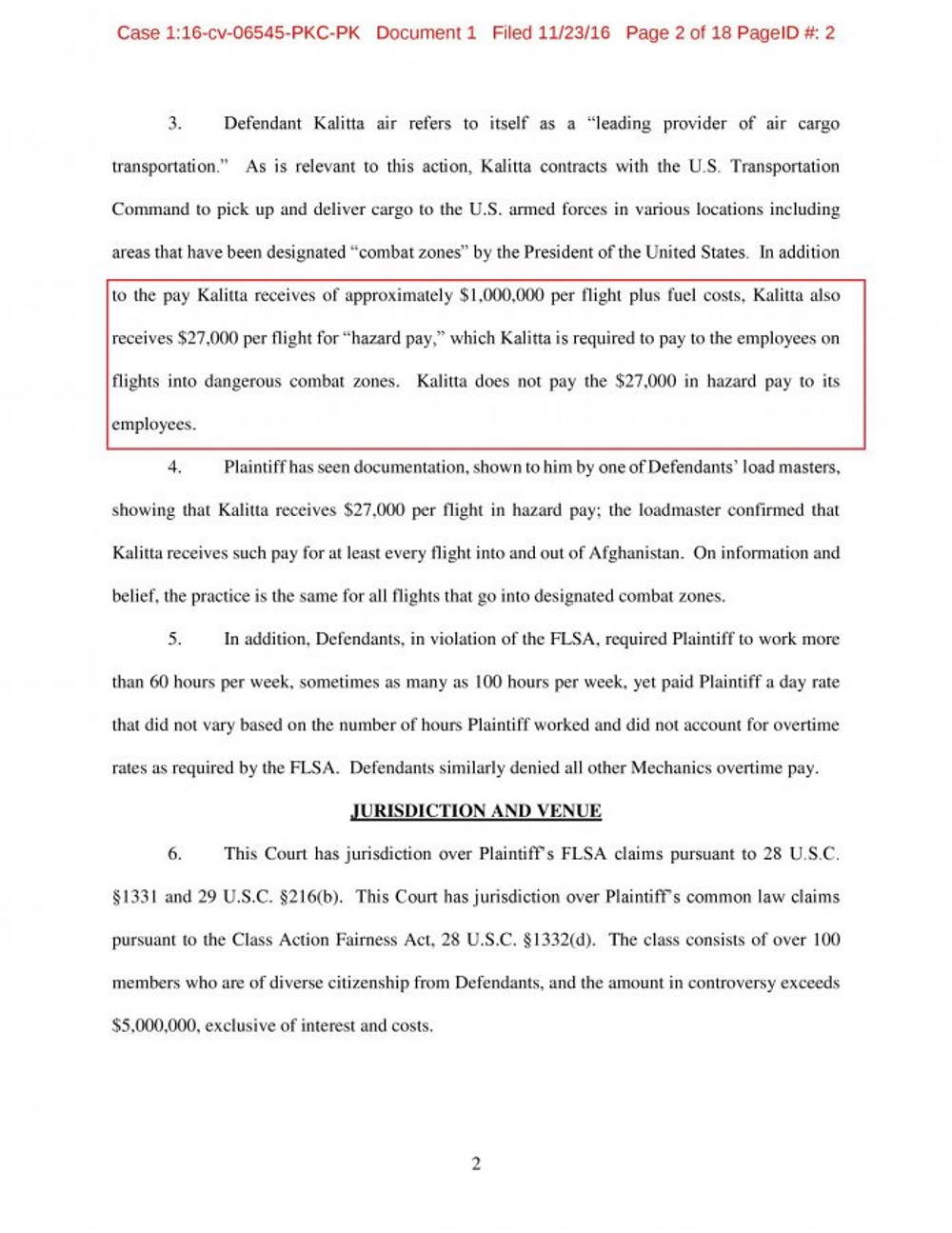 Click to enlarge kalitta air lawsuit hazard pay smuggling