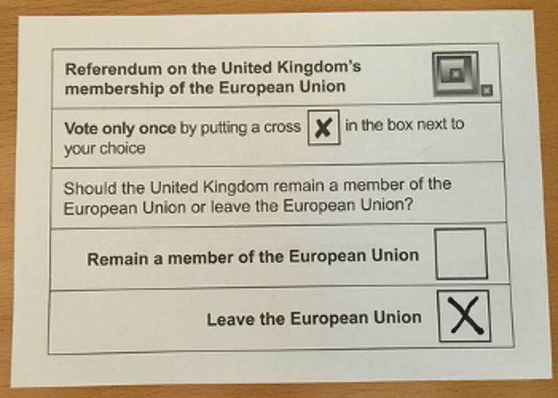 Brexit referendum question ballot