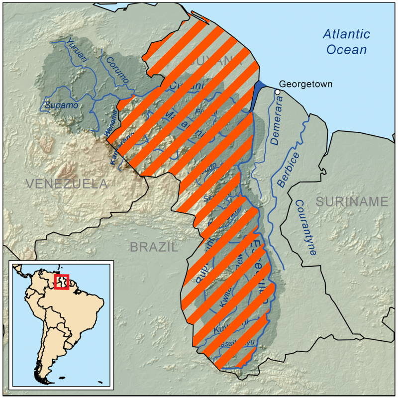 Click to enlarge Esequibo guyana venezuela territory dispute