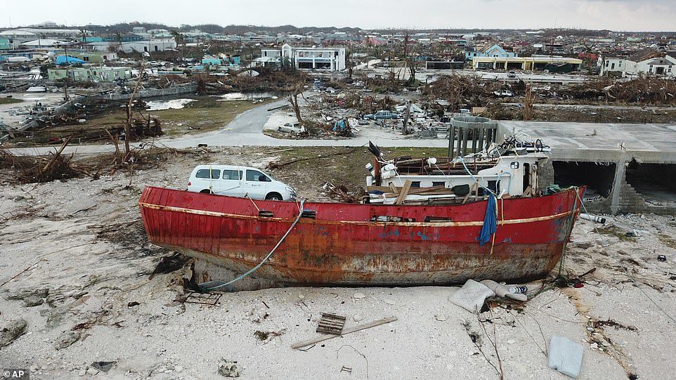 Click to enlarge grounded boat
