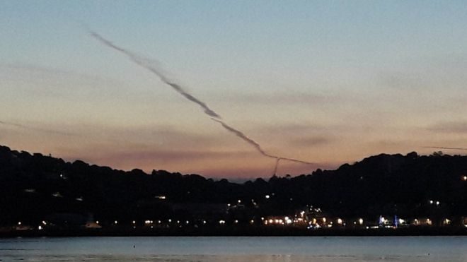 Click to enlarge English Channel meteor trail