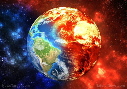 Click to enlarge earth on fire
