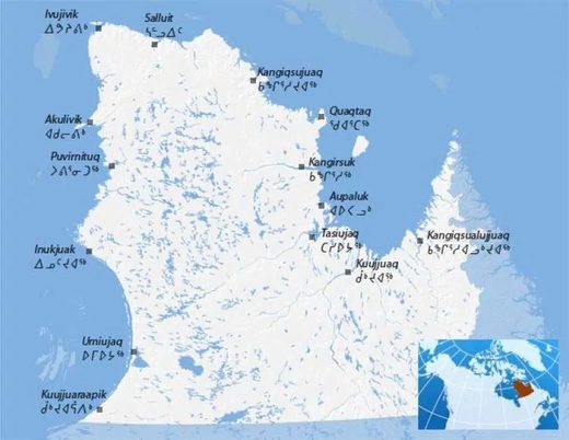 Nunavik communities map