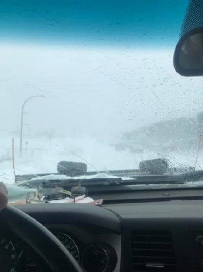 Light snow fell in Labrador after post-tropical storm Dorian swept through.