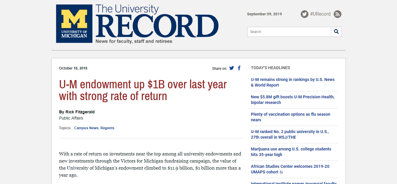 Click to enlarge University of Michigan