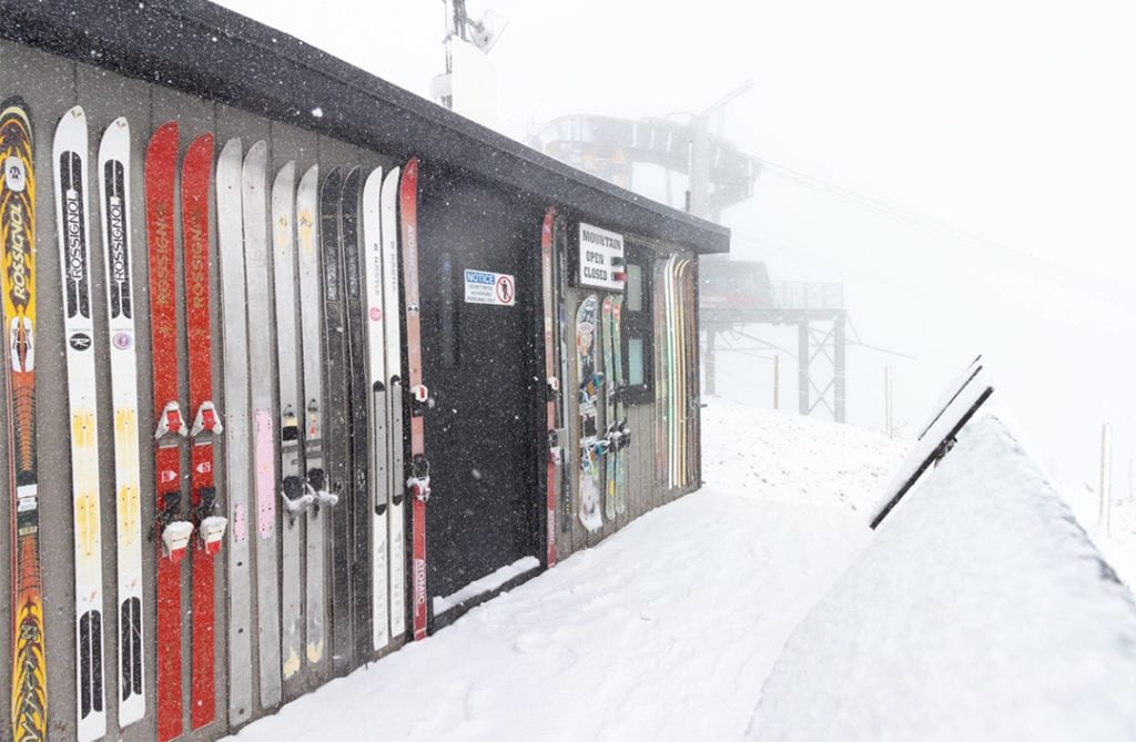 The Jackson Hole Mountain Resort’s ski shop is seen as snow falls on Wednesday, Sept. 11, 2019.